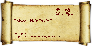 Dobai Máté névjegykártya